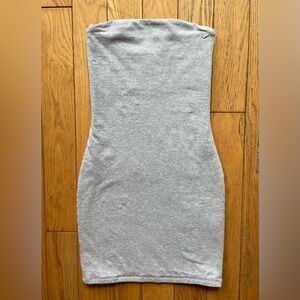 ARITZIA TNA CHILL Virginia Mini Tube Dress Light Heather Grey Stretch Cotton XS
